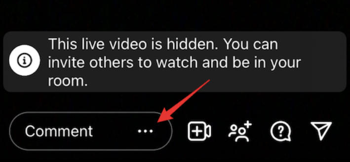 instagram live comment menu