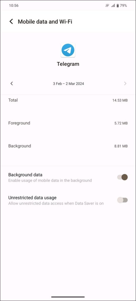 unrestricted data usage for Telegram