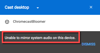 Chromecast sem áudio