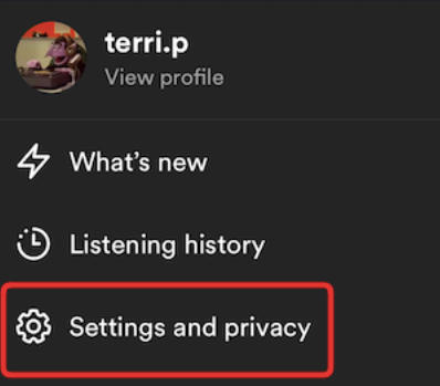 configuración y privacidad de spotify móvil